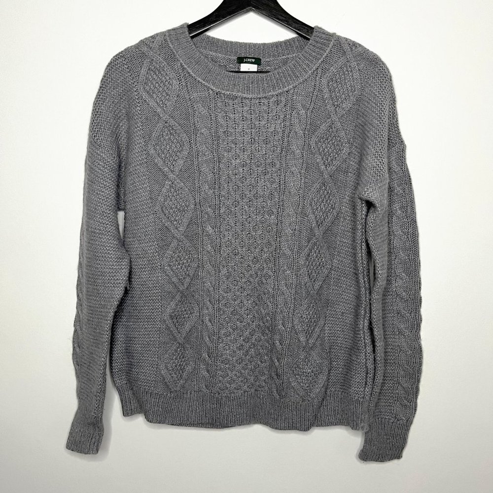 J. Crew Gray Cable Knit Sweater